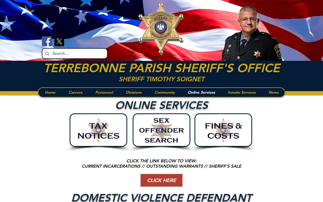 Terrebonne Parish arrest records and court charges TPSO online services