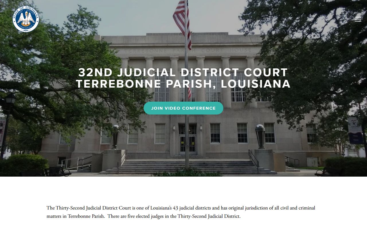 Terrebonne Parish court records 32nd Judicial District Court website