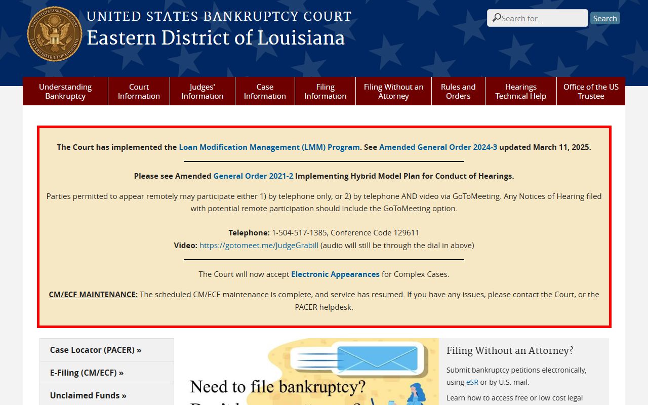 Terrebonne Parish marriage and divorce records Eastern District bankruptcy court source