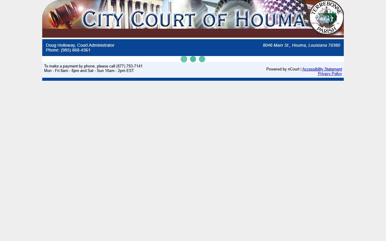 Terrebonne Parish traffic court records Houma City Court ticket payment lookup